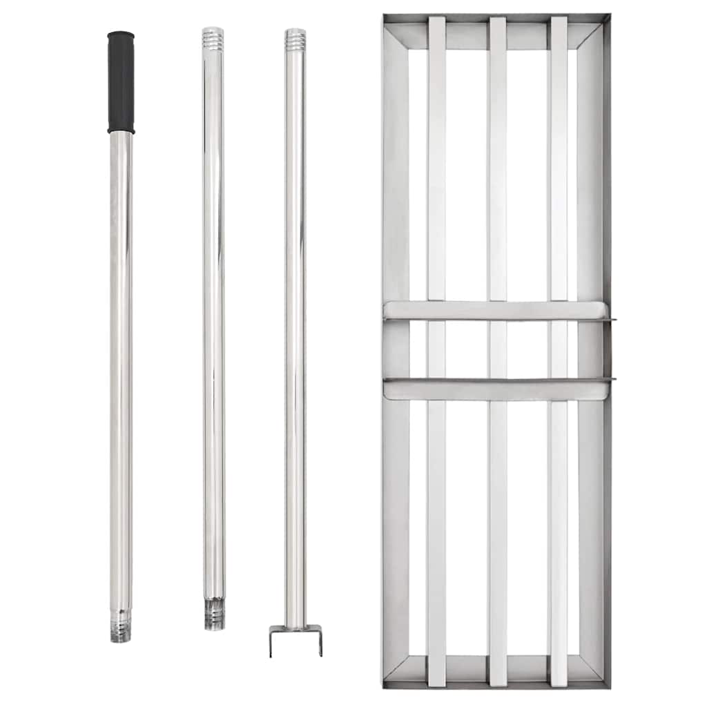Garden Leveling Rake Silver 75 X 25 X 200 Cm Stainless Steel