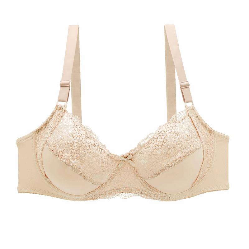 Wholesale Ladies Large Size Full Cup Underwear Sexy Lace Translucent Bra Comfortable Thin Cup Steel Rim Bra