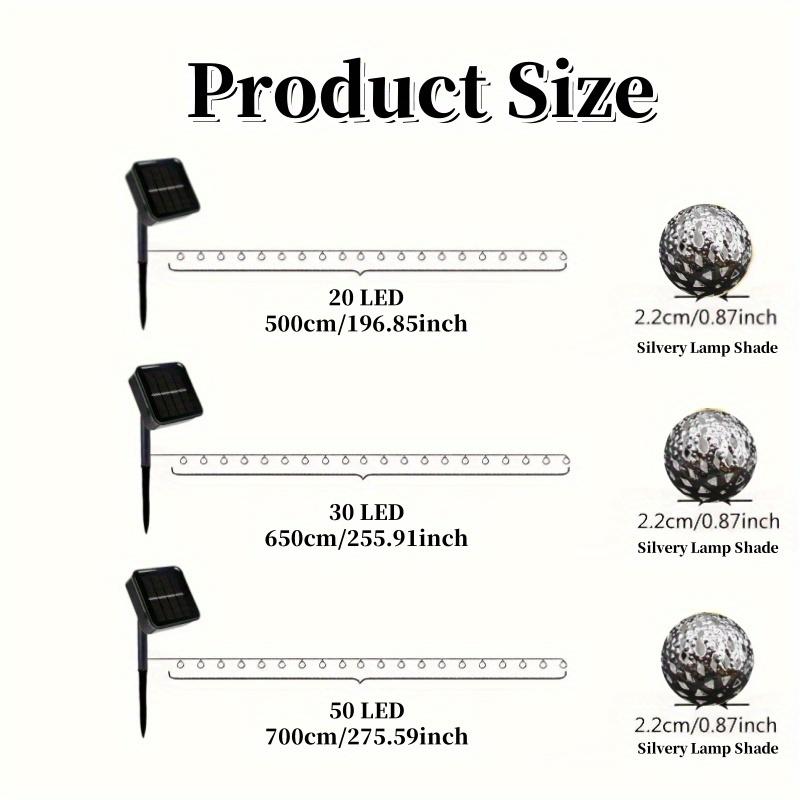 Outdoor Solar Moroccan Ball String Light 30/20 LED Waterproof Fairy Light 8 Mode for Garden Fence Courtyard Christmas Decor Lamp