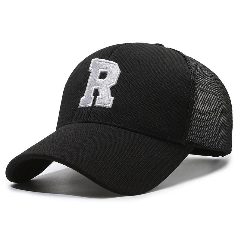 R Embroidery Letter Baseball Cap Adjustable Breathable Outdoors Protection Sun
