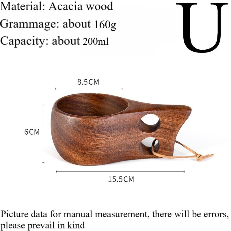 Neu200ml Outdoor Holzbecher Campingbecher Kaffee Milchbecher Tassen Akazienholz Trinkgeschirr Bushcraft Artefakt Küche Zuhause Holzhandwerk