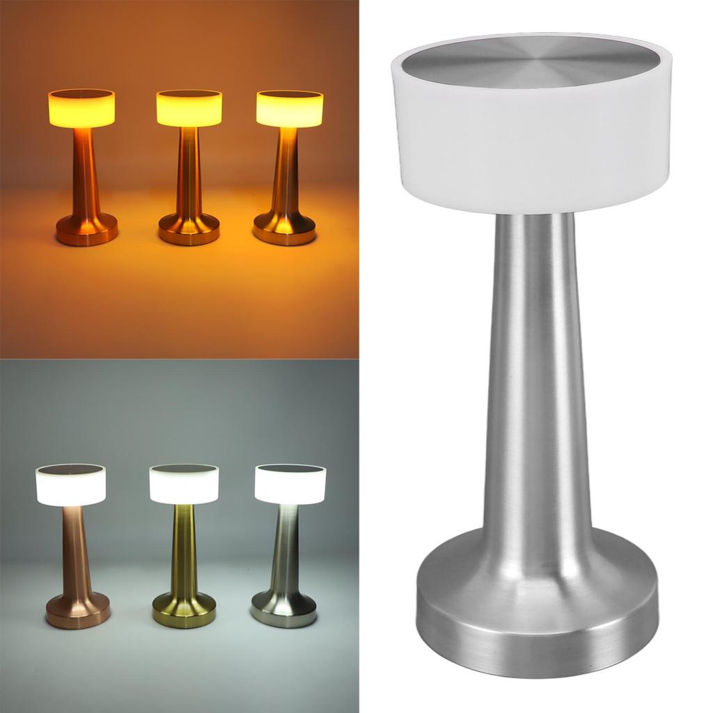 Cordless Table Lamp 3 Color Mode Touch Control Stepless Dimming 1800mAh USB Charge Book Reading