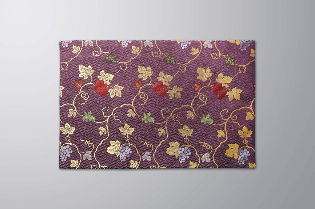 Isemura Kyoto Buddhist Altar Table Cover with Grape Pattern, Fire-Resistant...Altar Table, Buddhist Altar Mat, Fire-Resistant (Size 14, Purple)