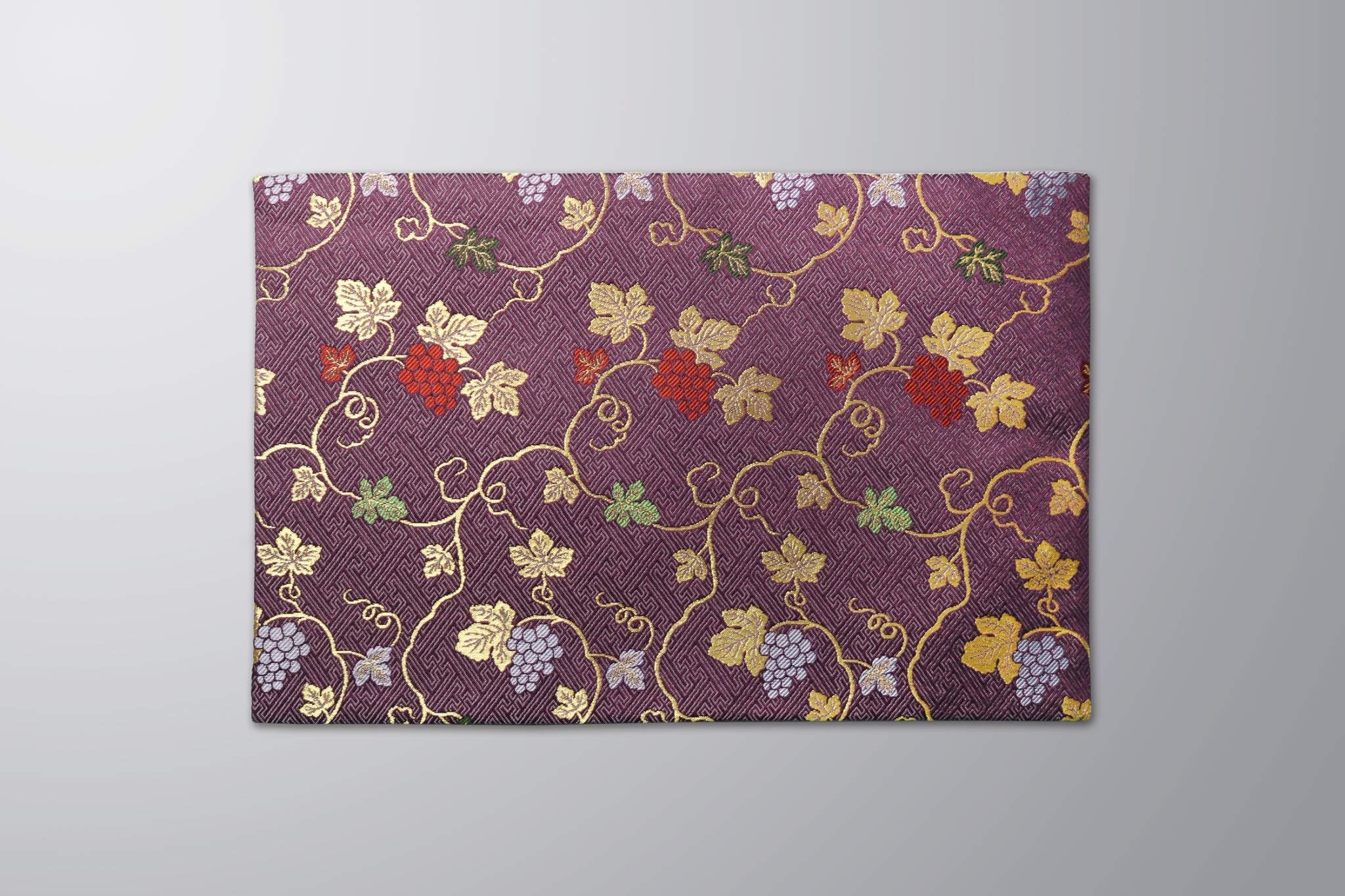 

Isemura Kyoto Buddhist Altar Table Cover with Grape Pattern, Fire-Resistant...Altar Table, Buddhist Altar Mat, Fire-Resistant (Size 14, Purple)