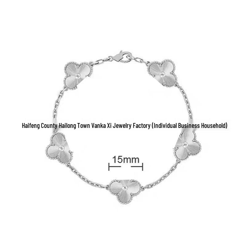 Bransoletka V Gold z Różowego Złota 18K z Koniczyną na Szczęście, Fioletowym Chalcedonem i Czerwonym Agatem dla Kobiet