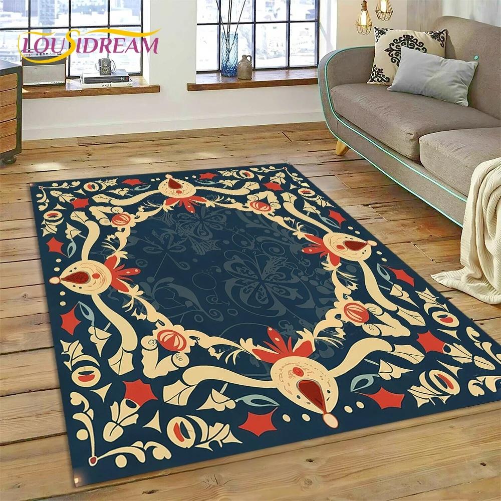 3D Turkey Persian Bohemian Mandala Flower Koberec do ložnice Obývací pokoj Domácí Dekorace na pohovku,Děti Large Decor Floor Mat