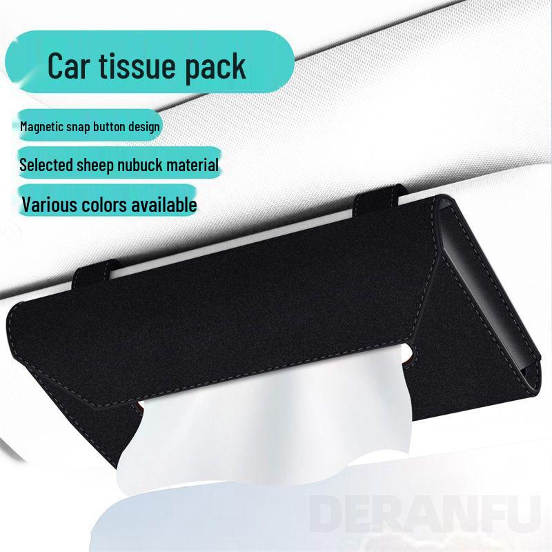 Universal Car Sun Visor Hanging Tissue Box - High-End Interior Napkin Holder