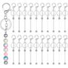 20 Pcs Beadable Keychain Bars, Blank DIY Kit for Beads, Metal Beaded Making Supplies