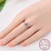 Copper Metal Blue Heart-shaped Celtic Knot Ring Zircon Woman Rings Sparkling Wedding Ring Grils Anniversary Perfect Gift