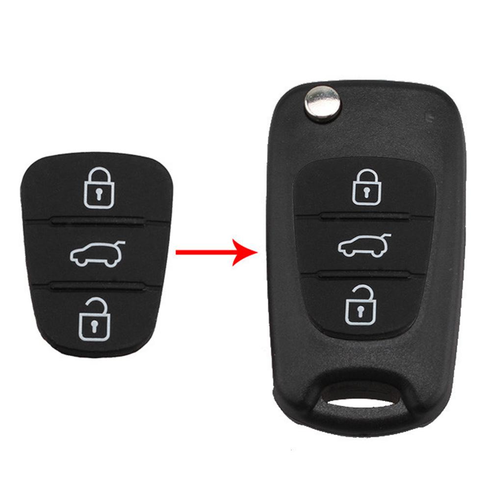 10-50PCS Replacement 3 Button Remote Key Fob Case Rubber Pad For Hyundai I10 I20 I30 IX35 for Kia K2 K5 Rio Sportage Flip Key