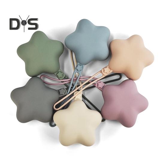 Star Shaped Pacifier Holder Case with Hanging Rope Food Grade BPA Free Portable Silicone Pacifier Protector Case