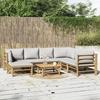 VidaXL Garden Lounge Set 8 Pcs with Light Grey Cushions Bamboo, Lounge Set, Outdoor Lounge Set 3155095