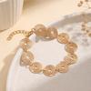Personalized Geometric Round Bracelet Exaggerated Hollow Metal Style Jewelry Women