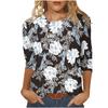 Women's T-shirt 3d Print Vintage Floral Print Casual Long Sleeve Round Neck Regular Tops Daily Print Pink, Spring and Autumn