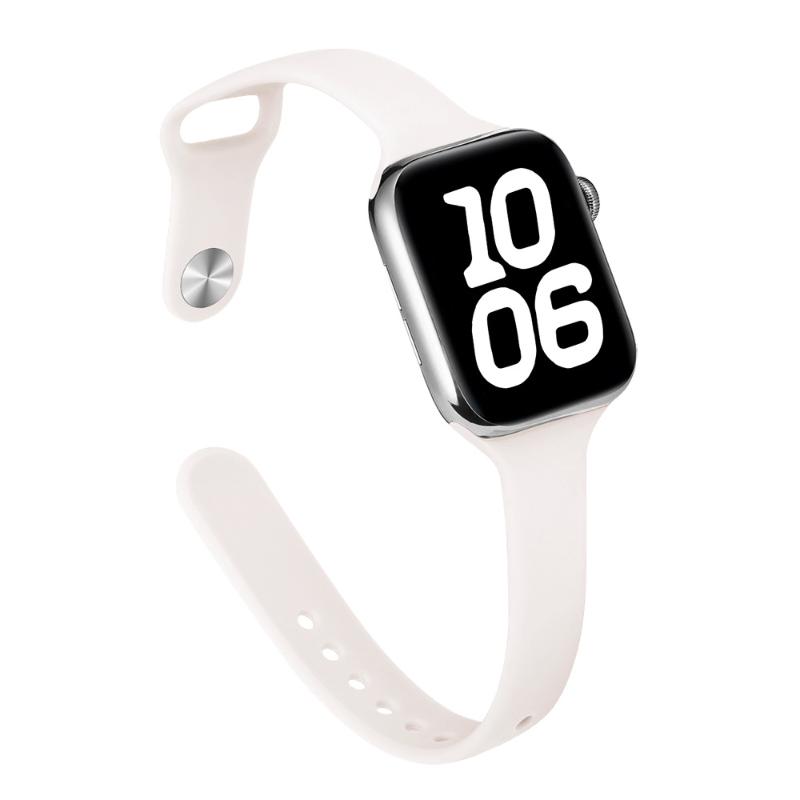 Slim Waist Silicone Watch Strap for Apple Watch Series 1-12, Ultra 1-3, SE3