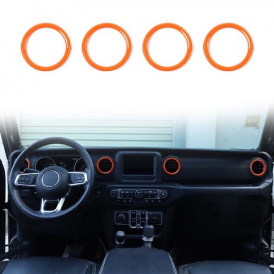 Orange Full Set Center Console Cover Trim Set For Jeep Wrangler JL Gladiator 18+