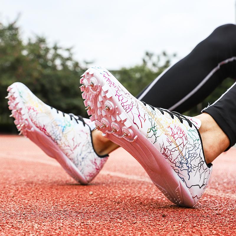 New Unisex Professional Nail Shoes Breath Gripping Shoes Ultra Light Racing Jumping Sprint Running Durable Sneakers Sizes 35-45