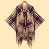 Autumn Winter Unisex Plaid Fringe Warm Cape Shawl