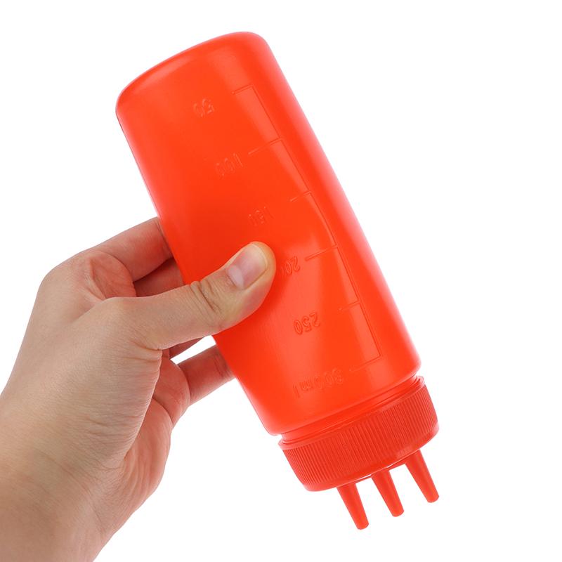 3 Holes Sauce Squeeze Bottle Condiment Dispenser Container Salad Dressing Seasoning Ketchup Mustard Storage Jar Kitchen Tools