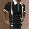 Zipper Design Men's Fashionable Polo Shirt Color 3D Digital Printing Summer Comfortable Outdoor WearPopular Quick Dry