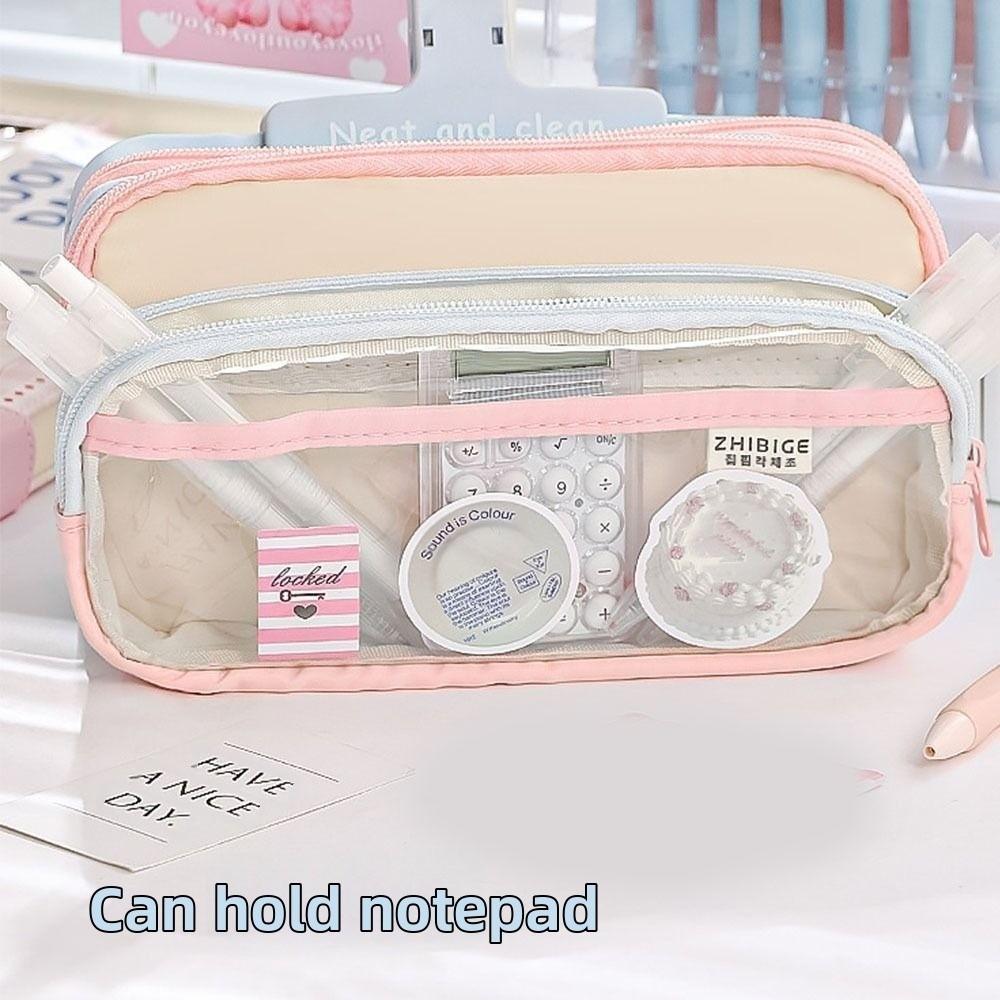 Multi-layer Stationery Storage Bag Large Capacity Pen Pencil Case Pencil Bag  Kids Gift