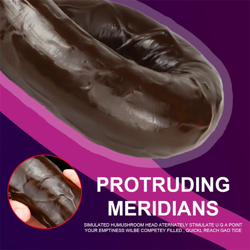 Double-headed 46 Cm Female Long Back Court Anal Plug Lala Masturbation Device Dildo Adult Simulation Supplies