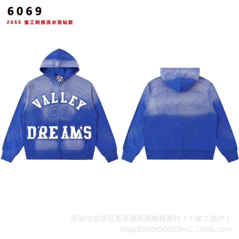 Americká Vintage Volná Mikina s Výšivkou a Kalhoty Širokého Střihu Set Pro Dospívající Ležérní Streetwear