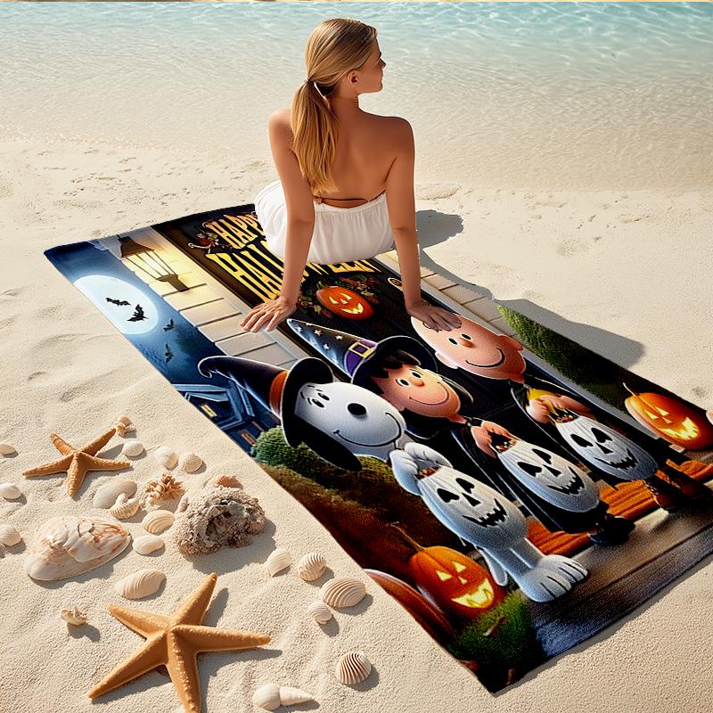 1Pc Snoopy'S Halloween Adventure Beach Towel Quick Dry Multiuse For Beach Pool Gym Yoga Home Travel Christmas Halloween Xmas Gift S1465