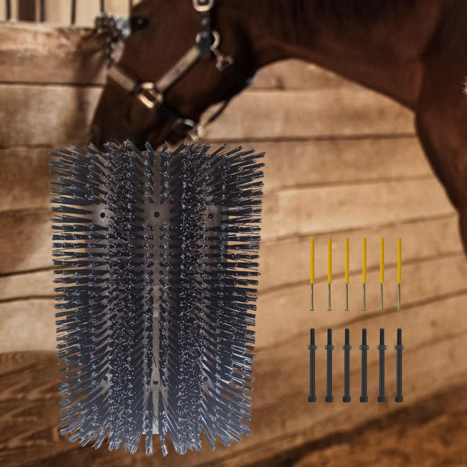 

Щетка для чесания скота Когтеточка для животных Сгибаемый прочный чистый инструмент с винтами для коровы лошади Black