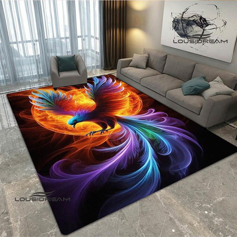 3D Phoenix Printed Carpet Kitchen Mats Non -slip Carpet Outdoor Carpets Area Rug Bedroom Decor Pink Room Decor Birthday Gift