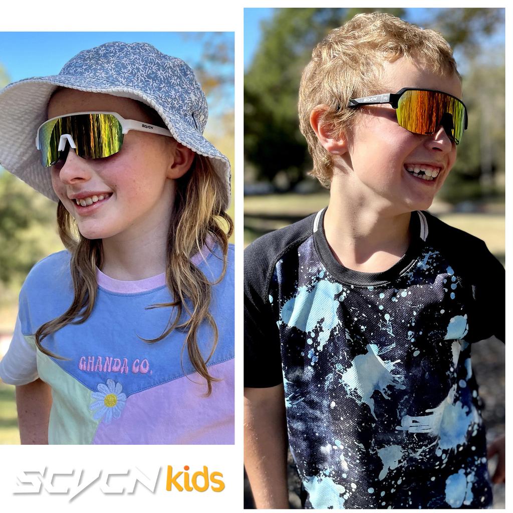 SCVCN Girls Sunglasses Kids Sports Baseball Cycling MTB Skating Glasses Bicycle UV400 Child Goggles Boys Outdoor Bike Eyewear