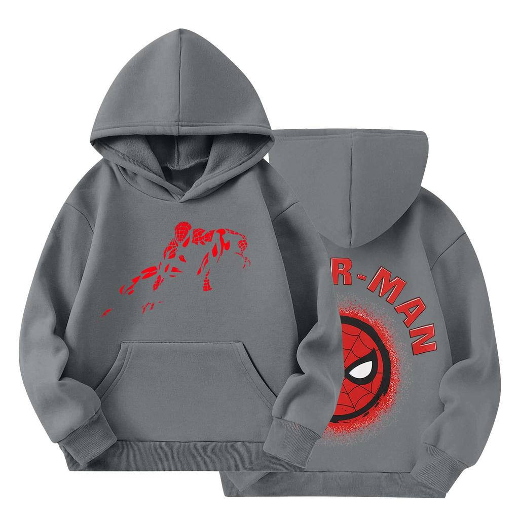 Kids Loose Fit Long Sleeve -Lined Pullover Hoodie with Graphic Print