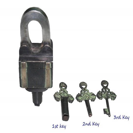 Blessing Vintage Finish Working Brass Brass Home Garden Lock With Keys