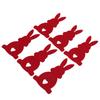 6PCS Easter Bunny Money Holders Funny Felt Cash Holder Card for Banknote Holding Party Decoration Red