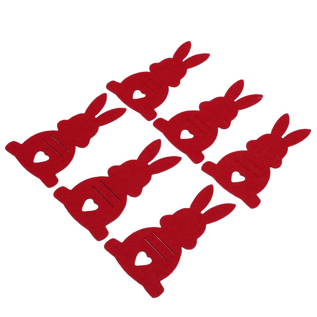 6PCS Easter Bunny Money Holders Funny Felt Cash Holder Card for Banknote Holding Party Decoration Red