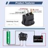 10pcs Rocker Switch 12V 20A DC Blue Led Light Circle Rocker Switches On Off 3 Pin Small Round Square Toggle Switch for Car Boat
