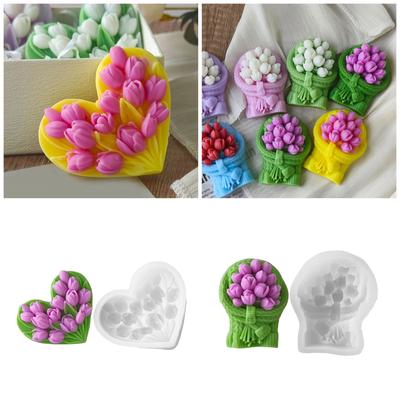 Mehrzweck Tulpen Kerzenständer Stabile Silikon Gipsform für Elegante Heimdekoration Hochzeit und Festliche Anlässe