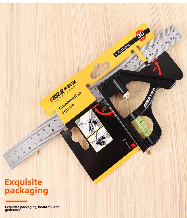 

Регулируемый угловой шаблон из нержавеющей стали 90°/45° для деревообработки