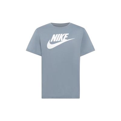 Solid Color Logo Print Crew Neck T-Shirt Men Tops Blue AR5005-493