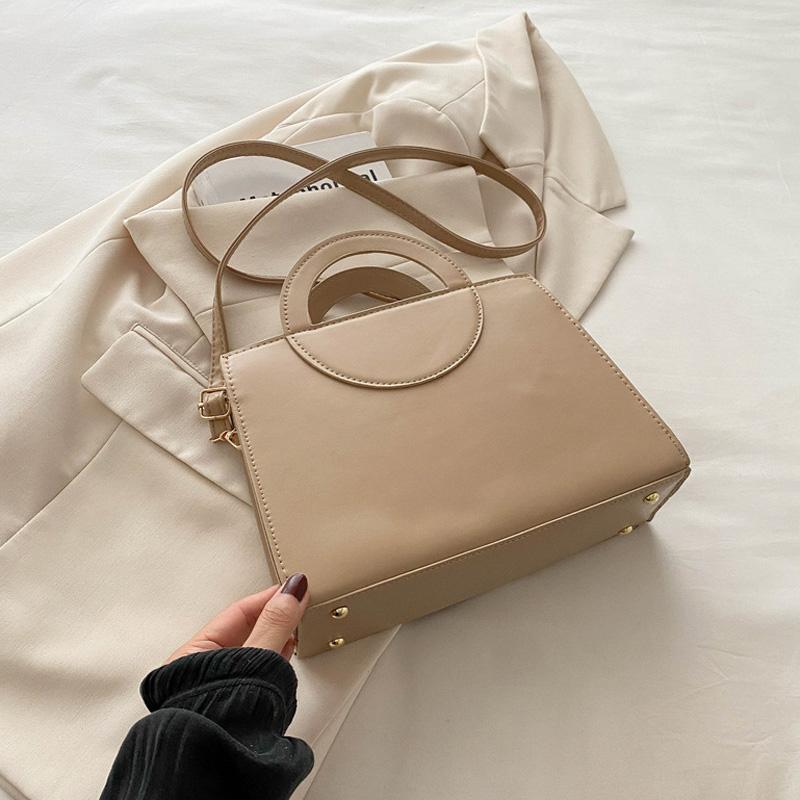 Solid Color Square Top-handle Bag For Commuting Casual Women's Crossbody Shoulder Bags Designer Ladies Handbags