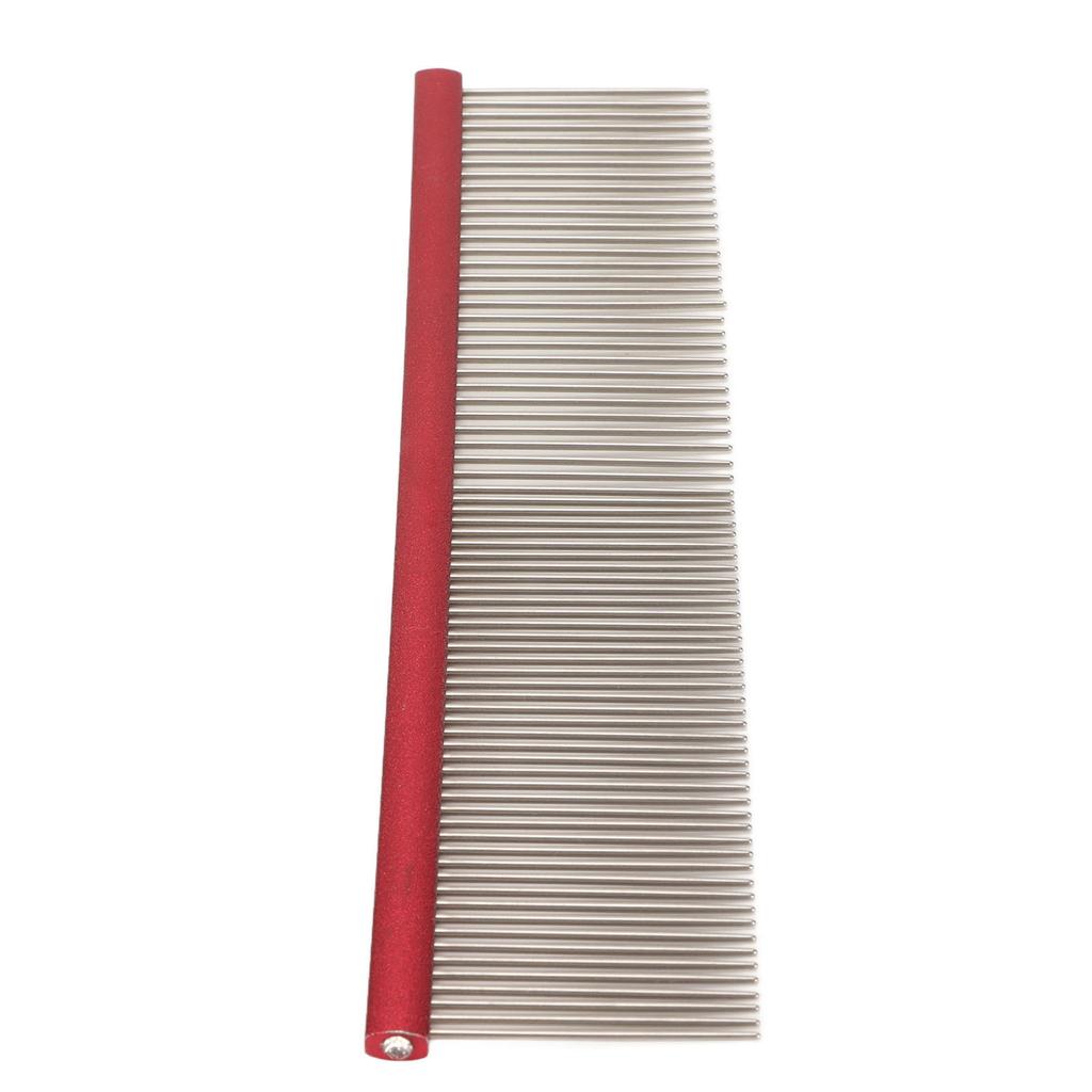Pet Steel Comb 2 Different Densities Prevents Static Dog Grooming Comb with Rounded Ends for Long and Short Haired