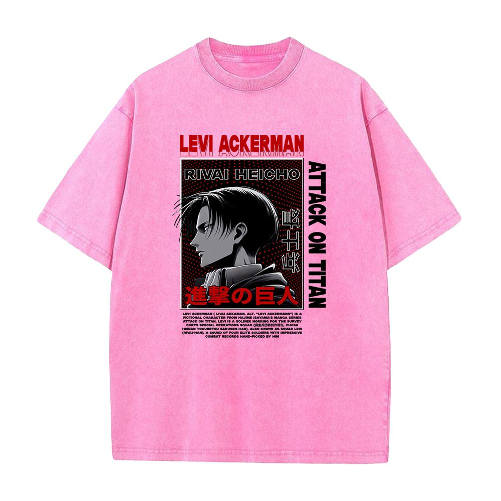 

Attack on Titan Manga Tshirt Rival Ackerman Print T Shirt For Men Women Wash Cotton Tees Clothing Summer Short Sleeve Tshirt S