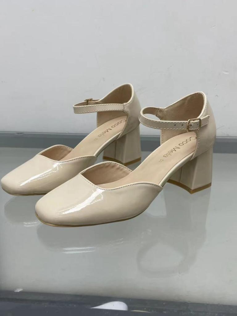 Fashion Lolita Shoes Shallow Mouth Summer High Heels 2025 Sandals Ladies Mary Jane Latest Bow Beige African Retro Block Butterfly-knot P