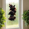Static Glass Sticker, Traceless Reusable Window Decal, Halloween Bird Shapes Wizard Hat Crow Colorful Parrot Skull Spider Web Window