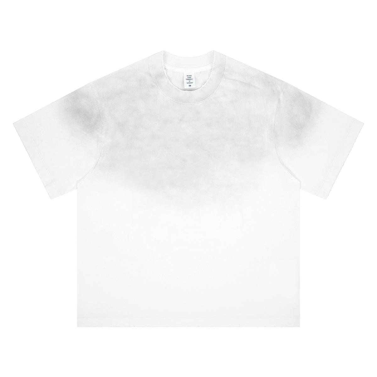 

Lan Hai Men s Vintage Washed Cotton T-Shirt | Spring/Summer 2026 Collection | Round Neck, Short Sleeve, Versatile Design Large білий/сірий колір