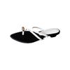Stylish and Easy To Wear! Silver Color Matching Set Toe Cool Slippers Women's 2025 Summer Low-heeled Muller Shoes