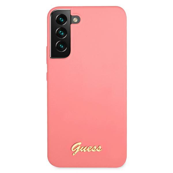 Etui Do Samsung Galaxy S22 Plus Guess Silicone Metal Logo Fuksja