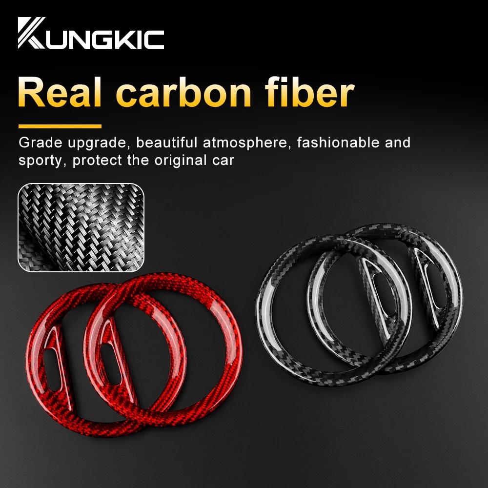 For Abarth 595 2012-2015 Abarth 695 2010-2015 Fiat 500 2008-2015 Real Hard Carbon Fiber LHD RHD Car Inner Air Vent Frame Sticker