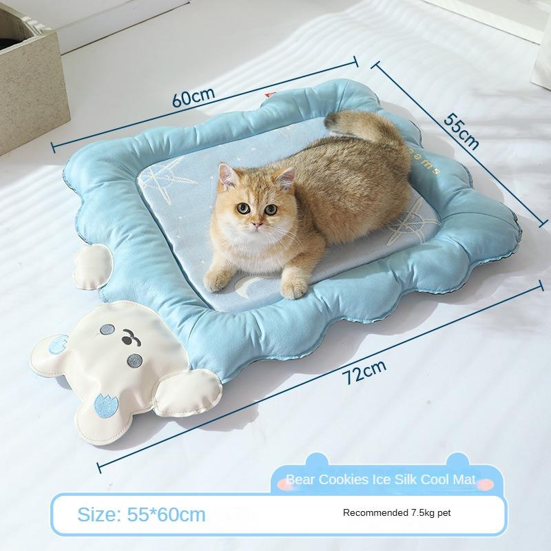 Haustiermatte Kühlmatte Sommer Kühlung Eis Seide Eis Nest für Hunde und Katzen Schlafmatte