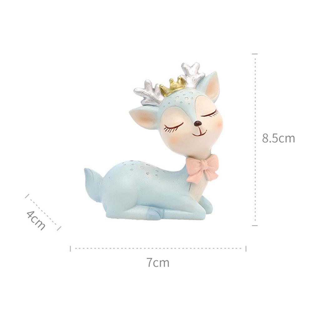 Deer Fawn Figurines Cake Topper Handmade Statue for Baby Shower Decorative Cake Crafts Hand Paint Adorable Desktop Decoration
